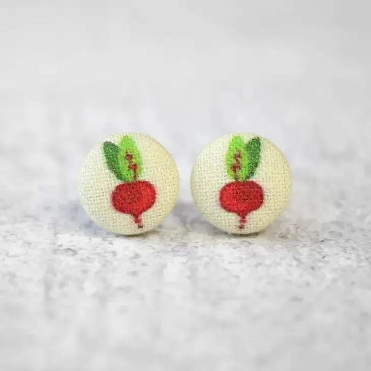 Fabric Stud Earrings