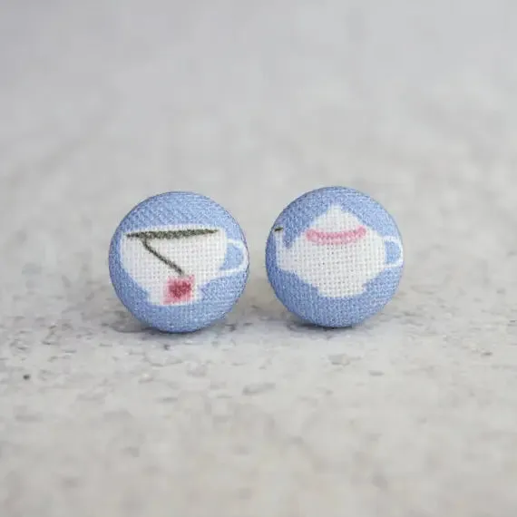 Fabric Stud Earrings