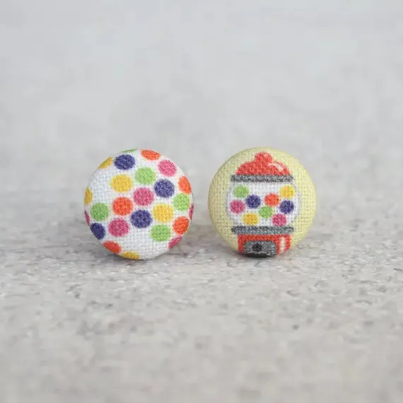 Fabric Stud Earrings