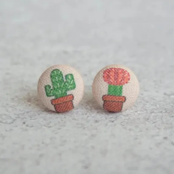 Fabric Stud Earrings