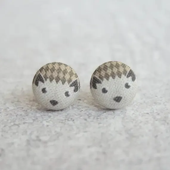 Fabric Stud Earrings