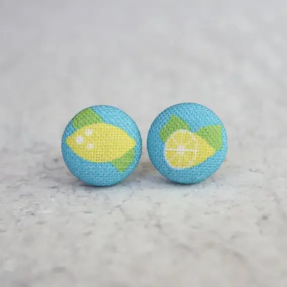Fabric Stud Earrings