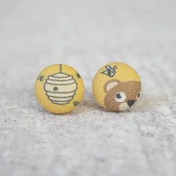 Fabric Stud Earrings