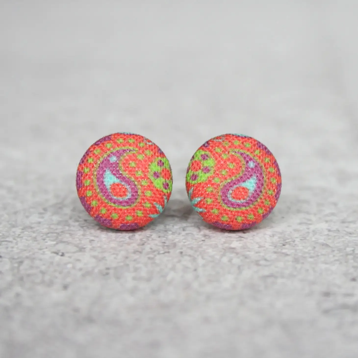 Fabric Stud Earrings