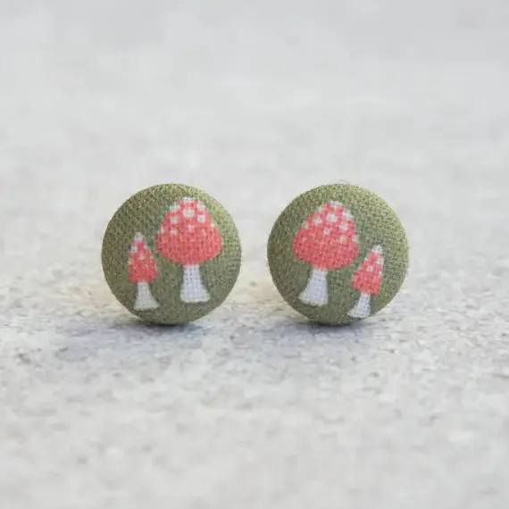 Fabric Stud Earrings