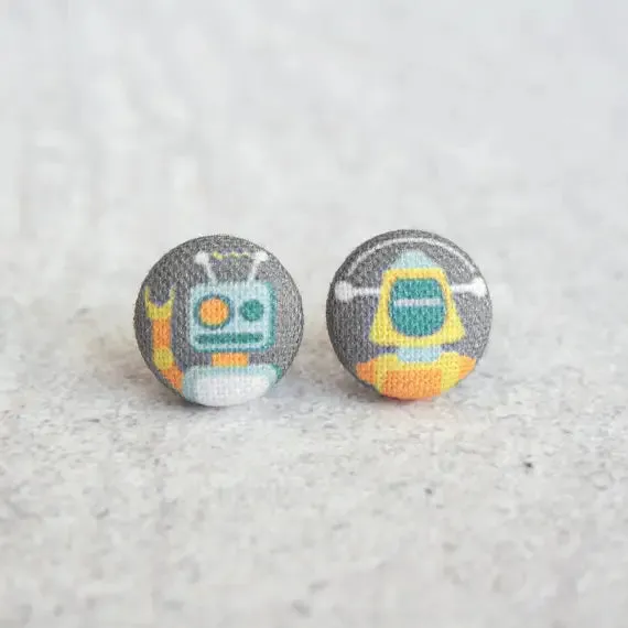 Fabric Stud Earrings