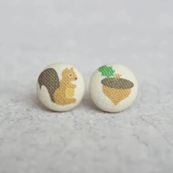 Fabric Stud Earrings