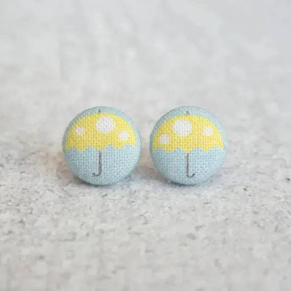 Fabric Stud Earrings