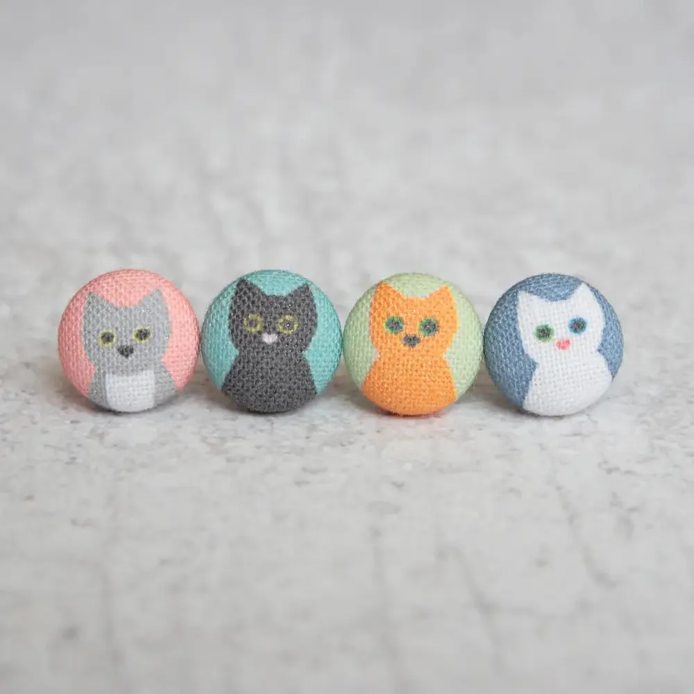 Fabric Stud Earrings