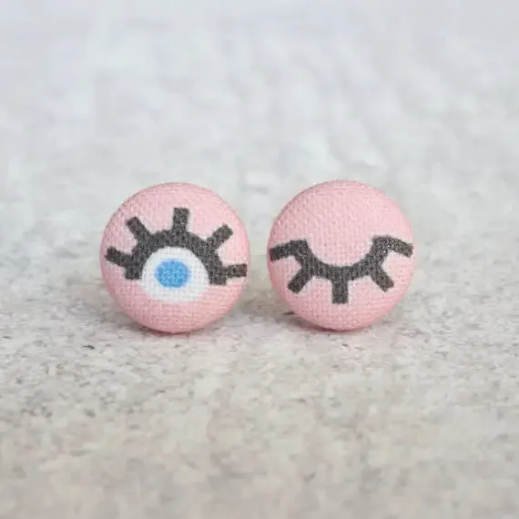 Fabric Stud Earrings