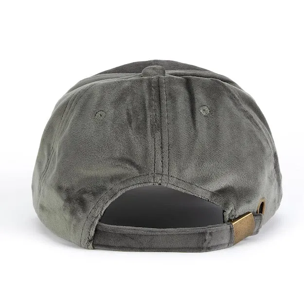 Fevani Baseball Cap in Velour Gray/ White