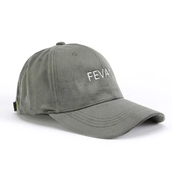 Fevani Baseball Cap in Velour Gray/ White