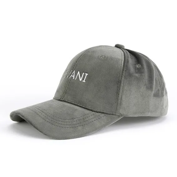 Fevani Baseball Cap in Velour Gray/ White