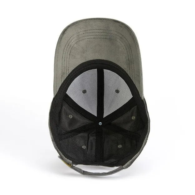 Fevani Baseball Cap in Velour Gray/ White
