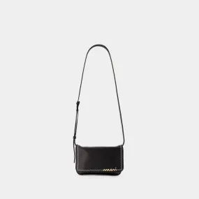 FLAP TRUNK SHOULDER BAG WITH