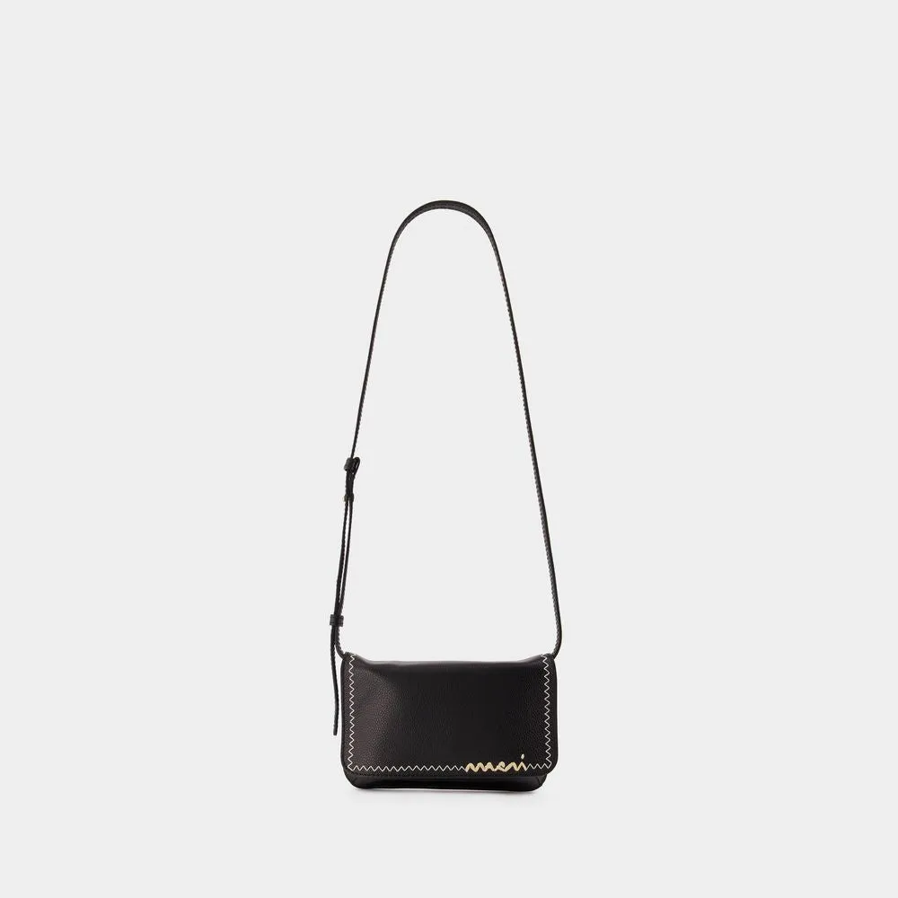 FLAP TRUNK SHOULDER BAG WITH