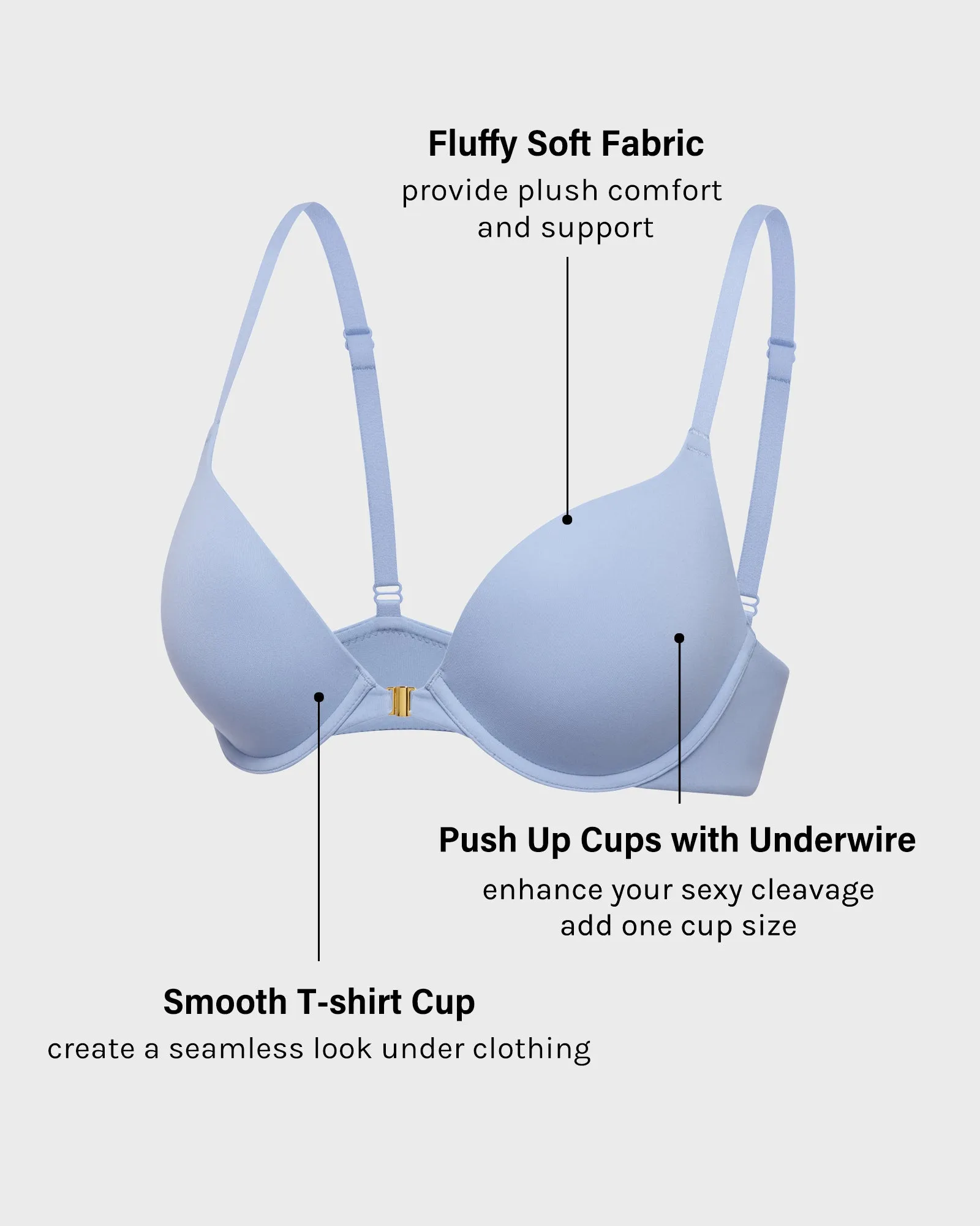 Front Closure T-shirt Bra