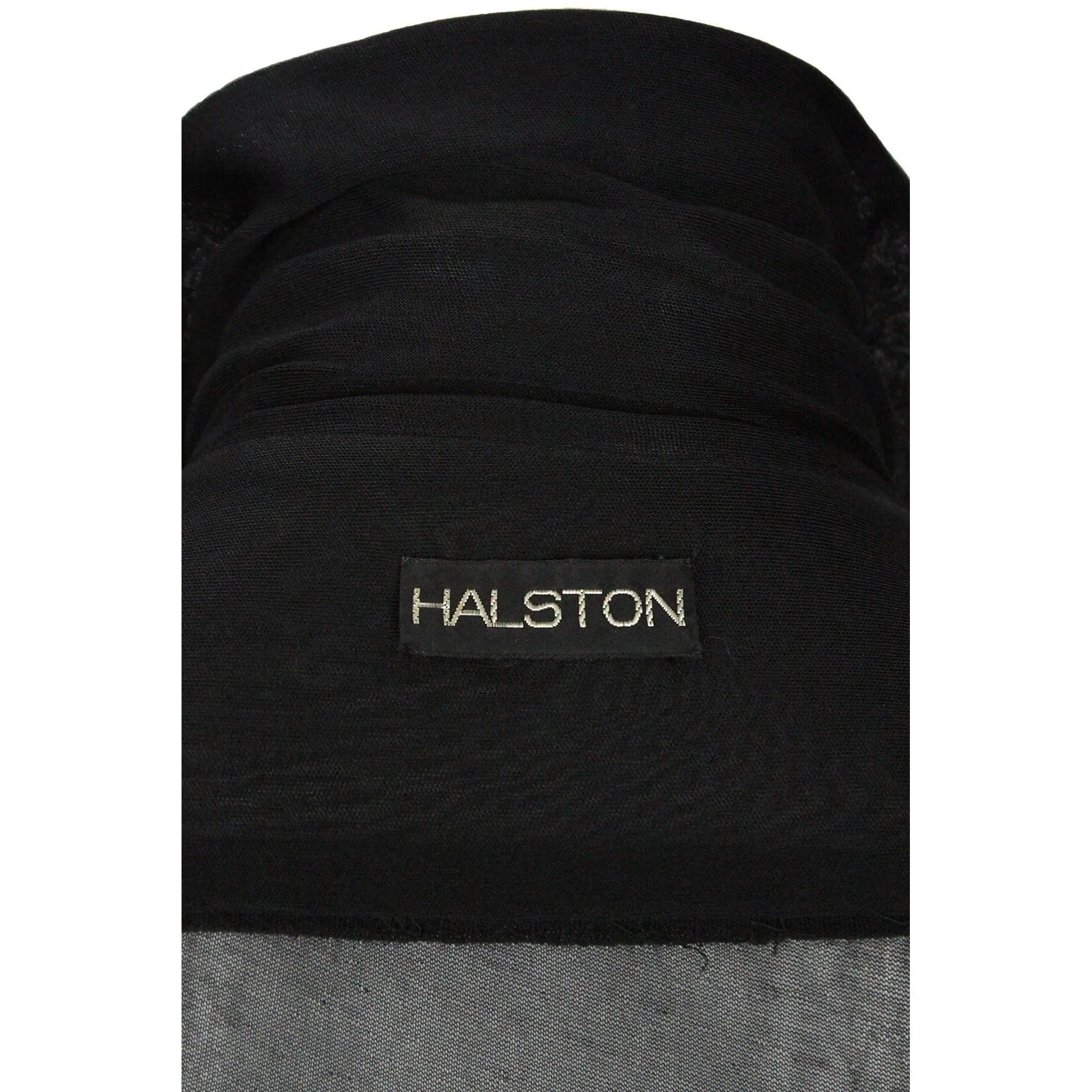 HALSTON 1970's Black Sheer Jersey Button Down Shirt | Size 30