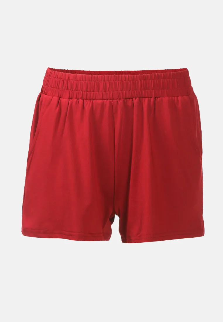 High Kicks Solid Cotton Shorts By Ruw
