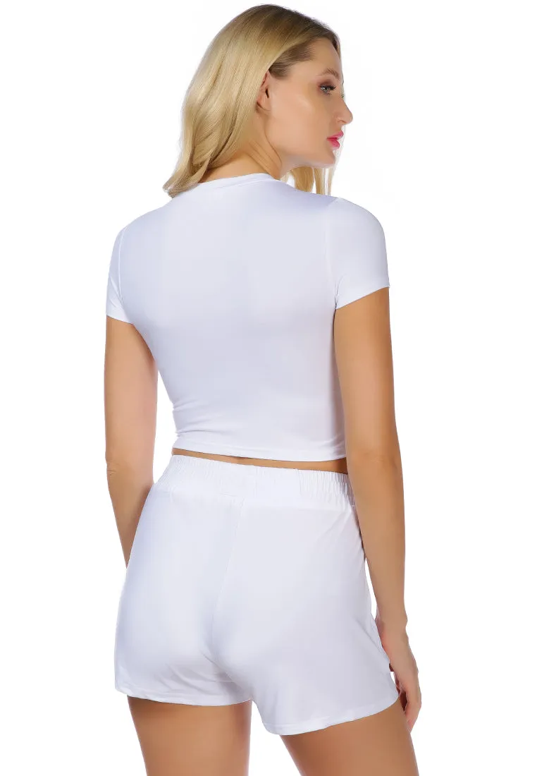 High Kicks Solid Cotton Shorts By Ruw