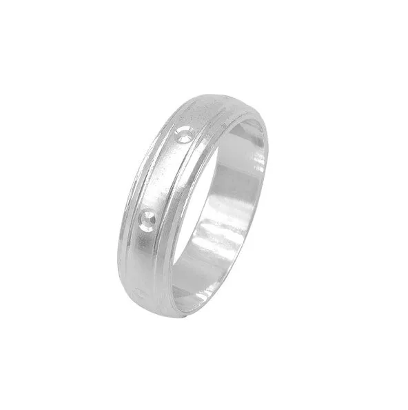 Isha Sandblasted Band with Deep Engraved Design Ring Unisex R4519
