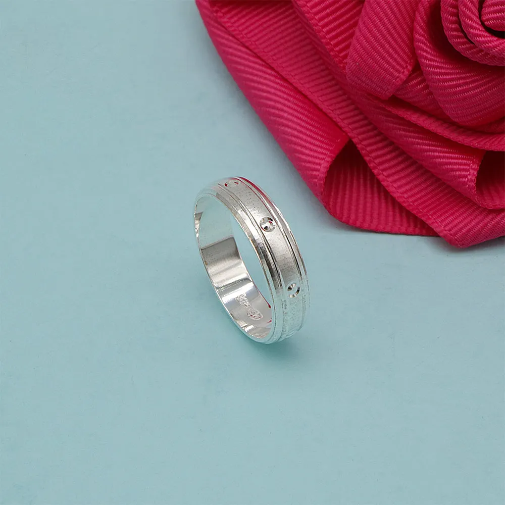 Isha Sandblasted Band with Deep Engraved Design Ring Unisex R4519