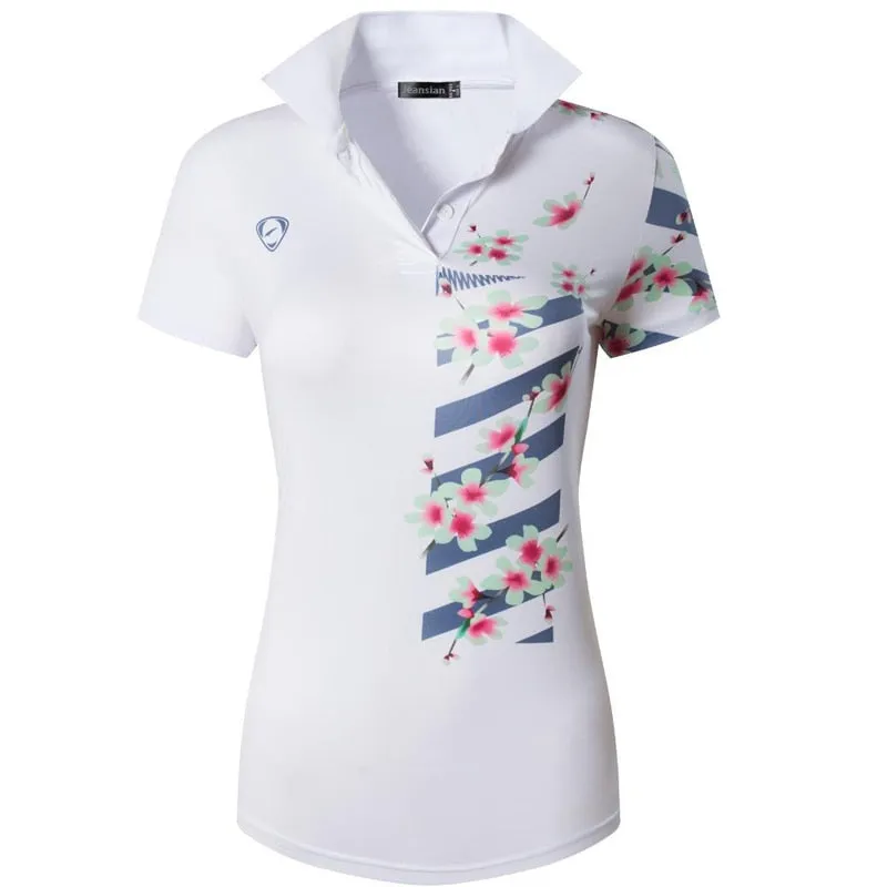 jeansian Women V-Neck Design Summer ShortSleeve Casual T-Shirt Tee Shirts Tshirt Golf Tennis Badminton Polo SWT325 Pink