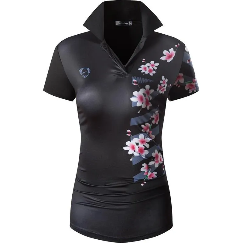 jeansian Women V-Neck Design Summer ShortSleeve Casual T-Shirt Tee Shirts Tshirt Golf Tennis Badminton Polo SWT325 Pink