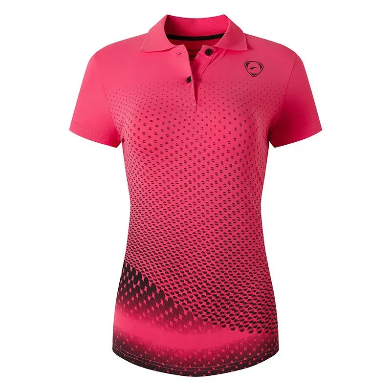 jeansian Women V-Neck Design Summer ShortSleeve Casual T-Shirt Tee Shirts Tshirt Golf Tennis Badminton Polo SWT325 Pink