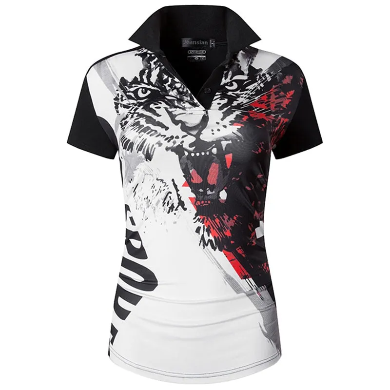 jeansian Women V-Neck Design Summer ShortSleeve Casual T-Shirt Tee Shirts Tshirt Golf Tennis Badminton Polo SWT325 Pink