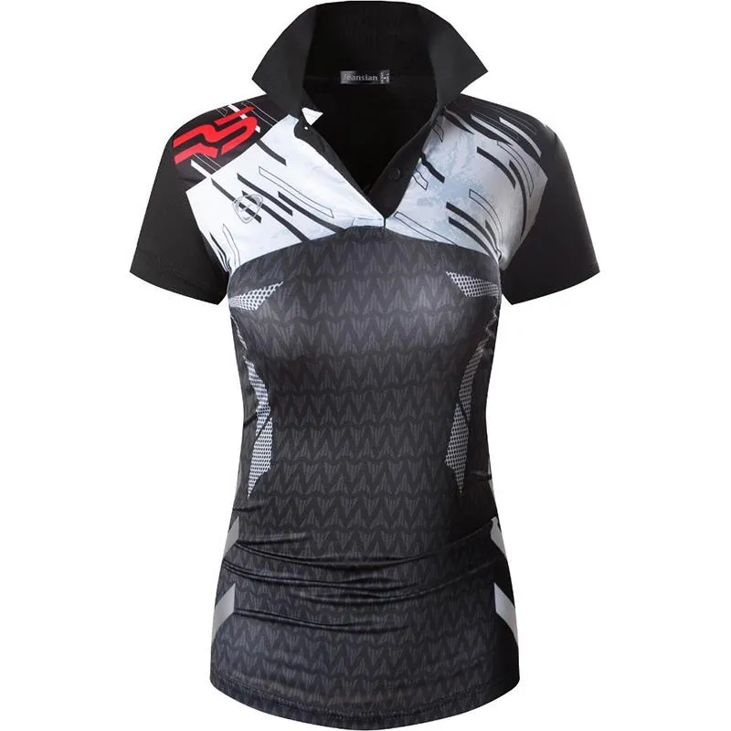 jeansian Women V-Neck Design Summer ShortSleeve Casual T-Shirt Tee Shirts Tshirt Golf Tennis Badminton Polo SWT325 Pink