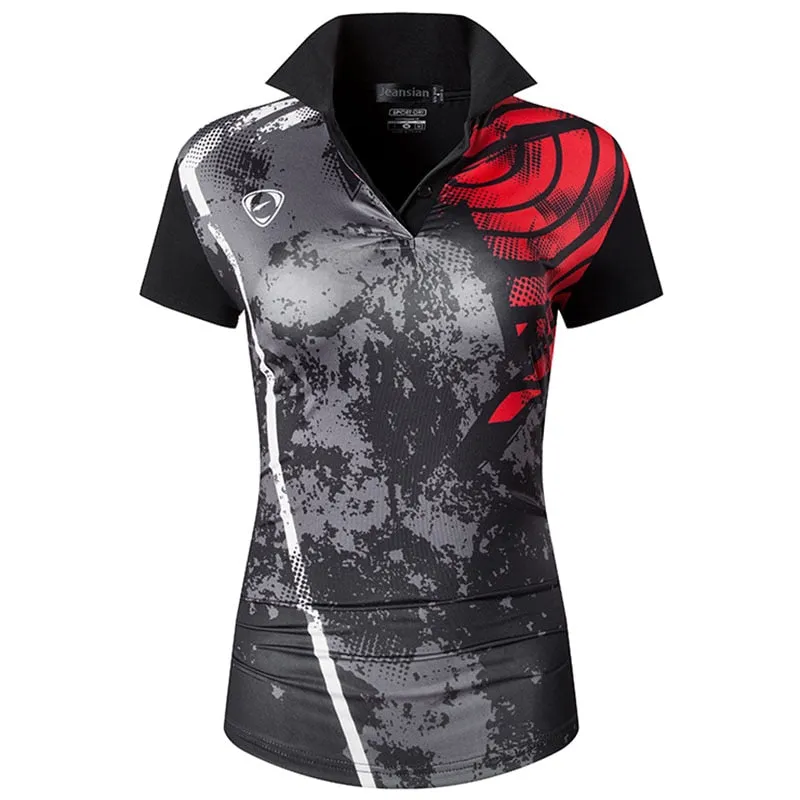 jeansian Women V-Neck Design Summer ShortSleeve Casual T-Shirt Tee Shirts Tshirt Golf Tennis Badminton Polo SWT325 Pink