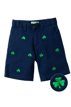 Jetties Short Stretch Twill Nantucket Navy with Shamrock