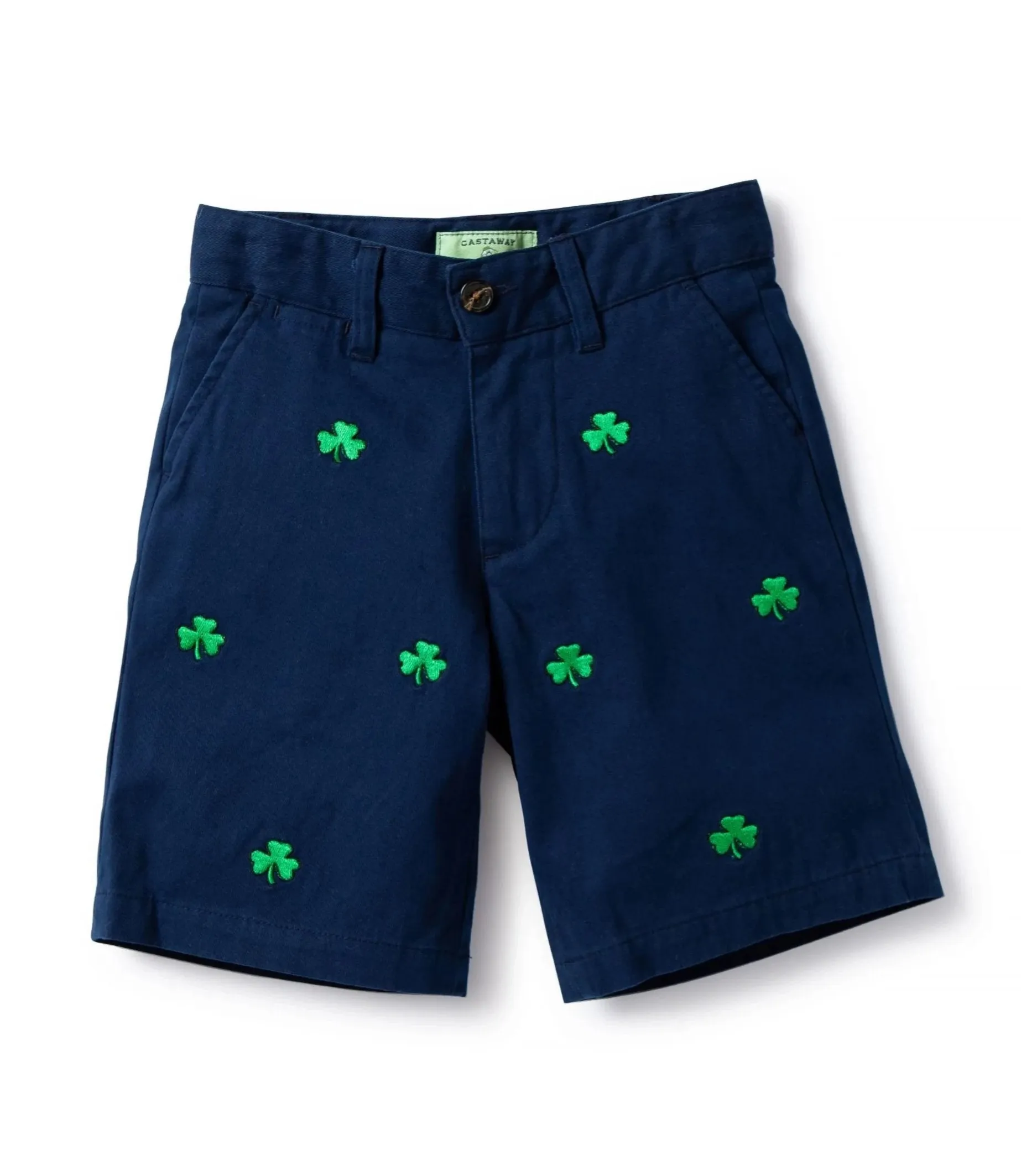 Jetties Short Stretch Twill Nantucket Navy with Shamrock