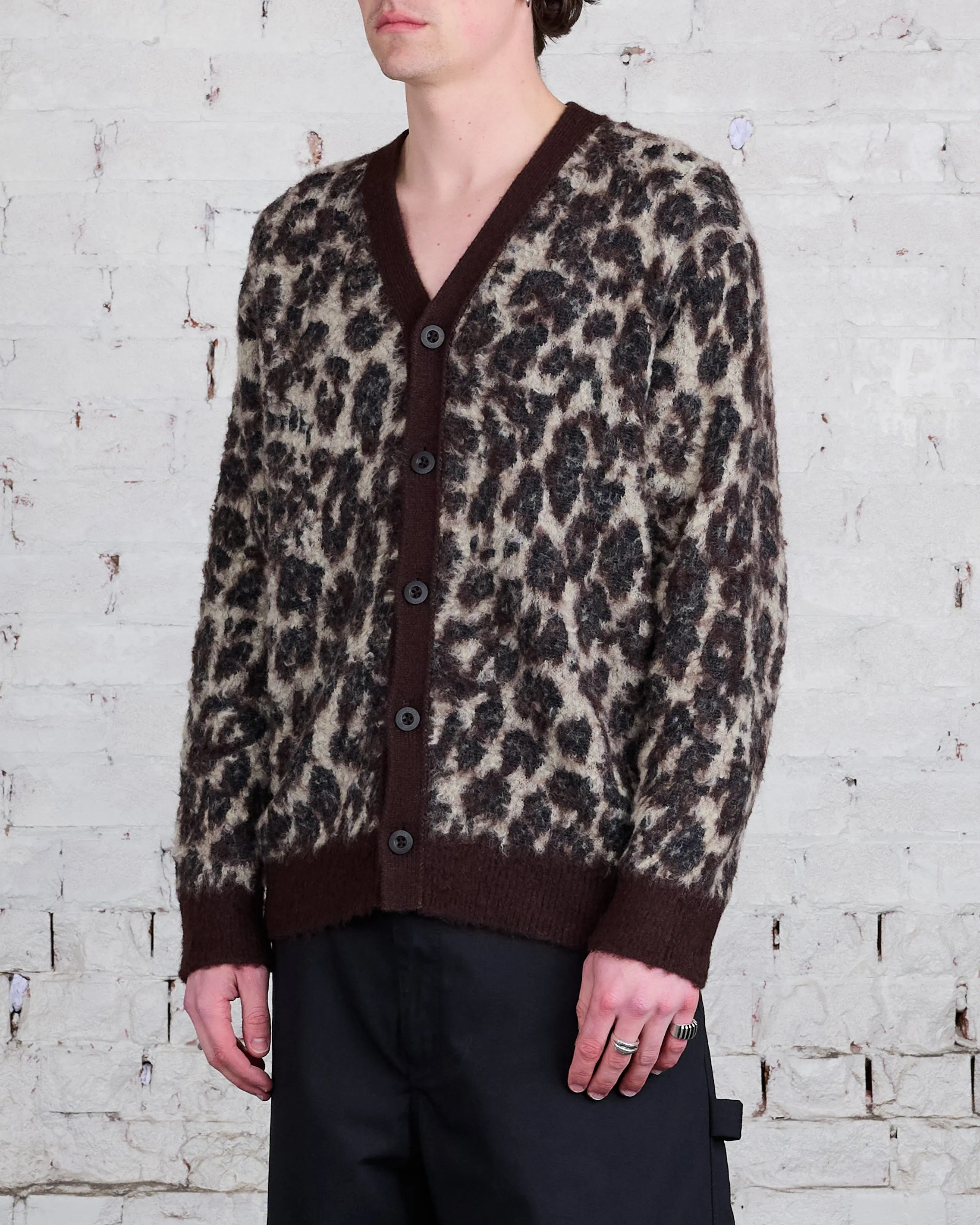 Junya Watanabe MAN Brown Black Jacquard Cardigan