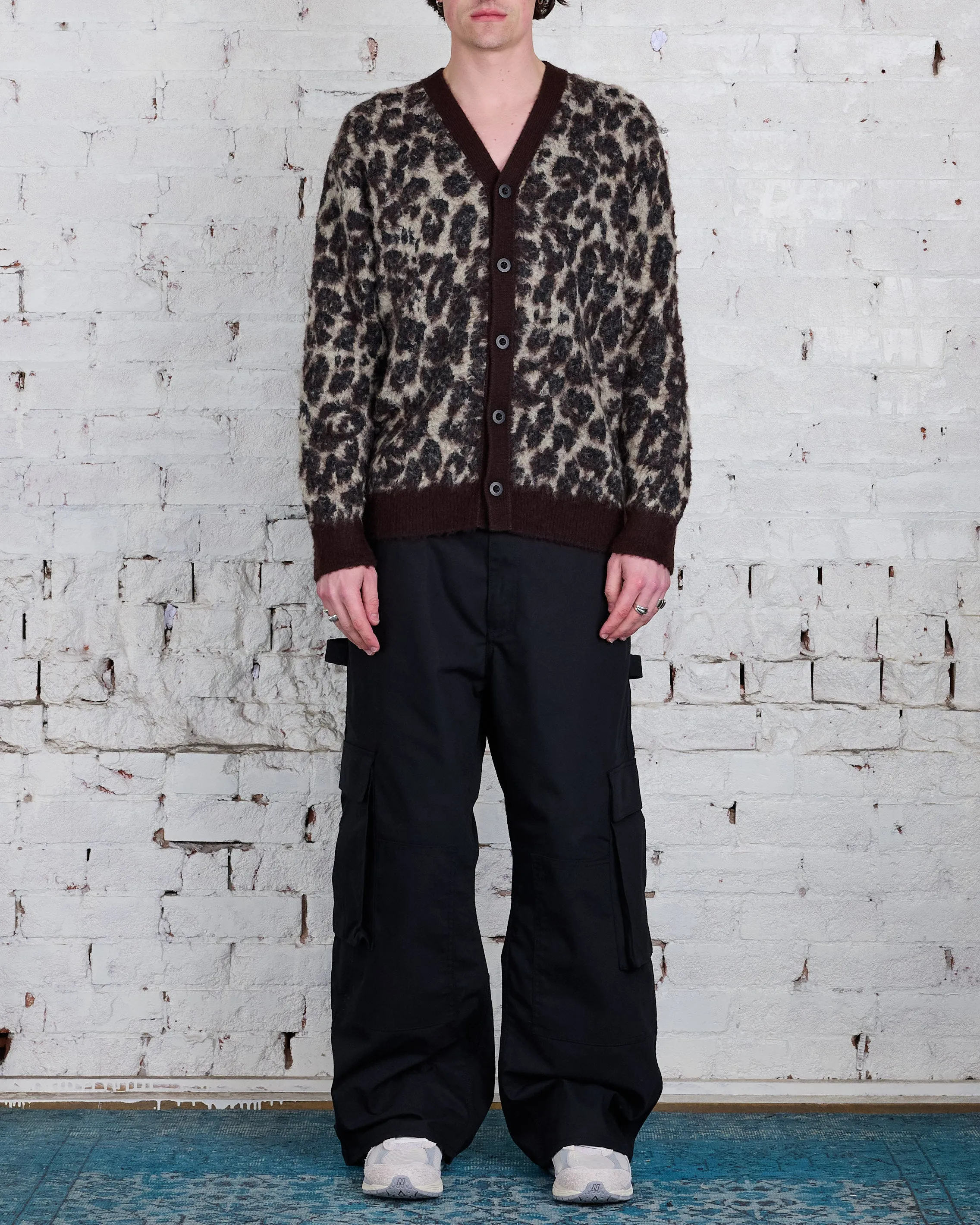 Junya Watanabe MAN Brown Black Jacquard Cardigan