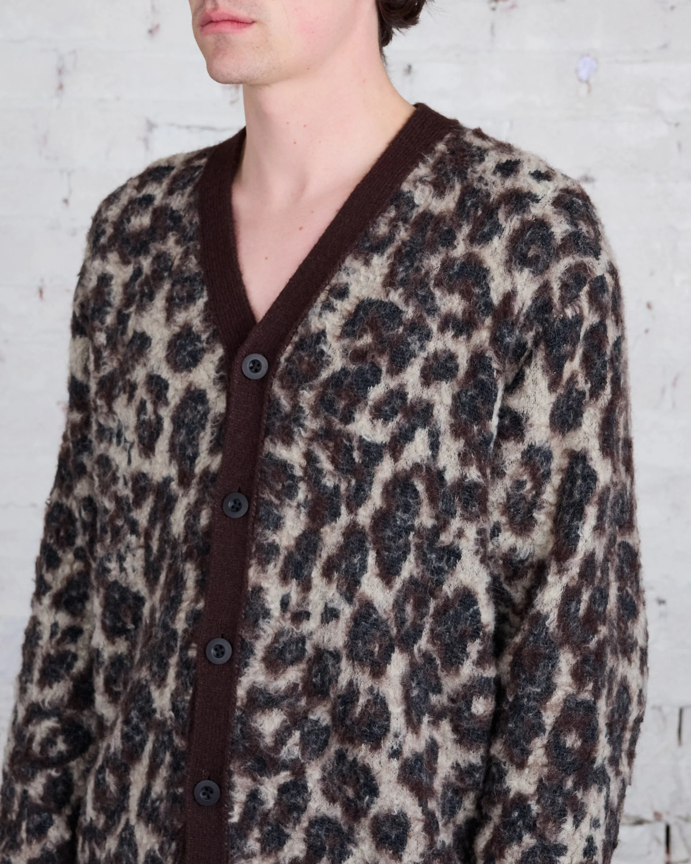 Junya Watanabe MAN Brown Black Jacquard Cardigan