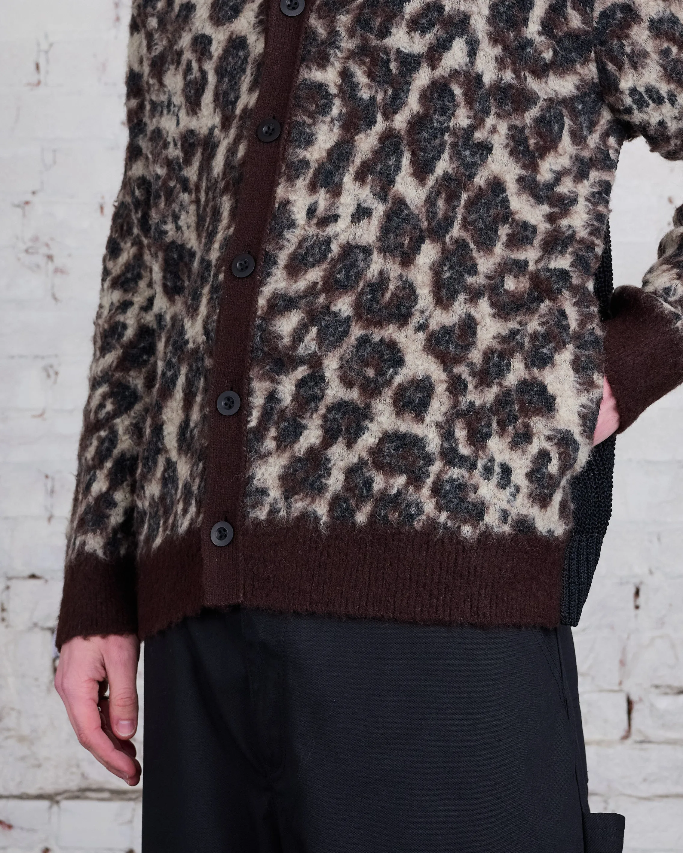 Junya Watanabe MAN Brown Black Jacquard Cardigan