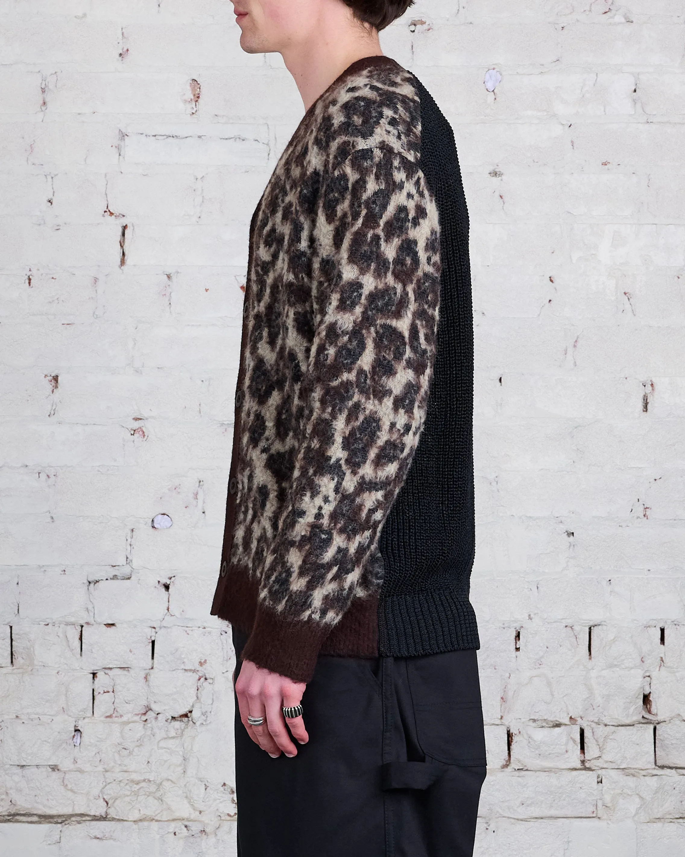 Junya Watanabe MAN Brown Black Jacquard Cardigan