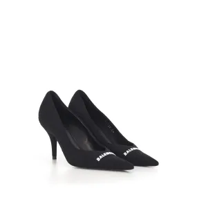 Knife Pumps In Black Textured Knit