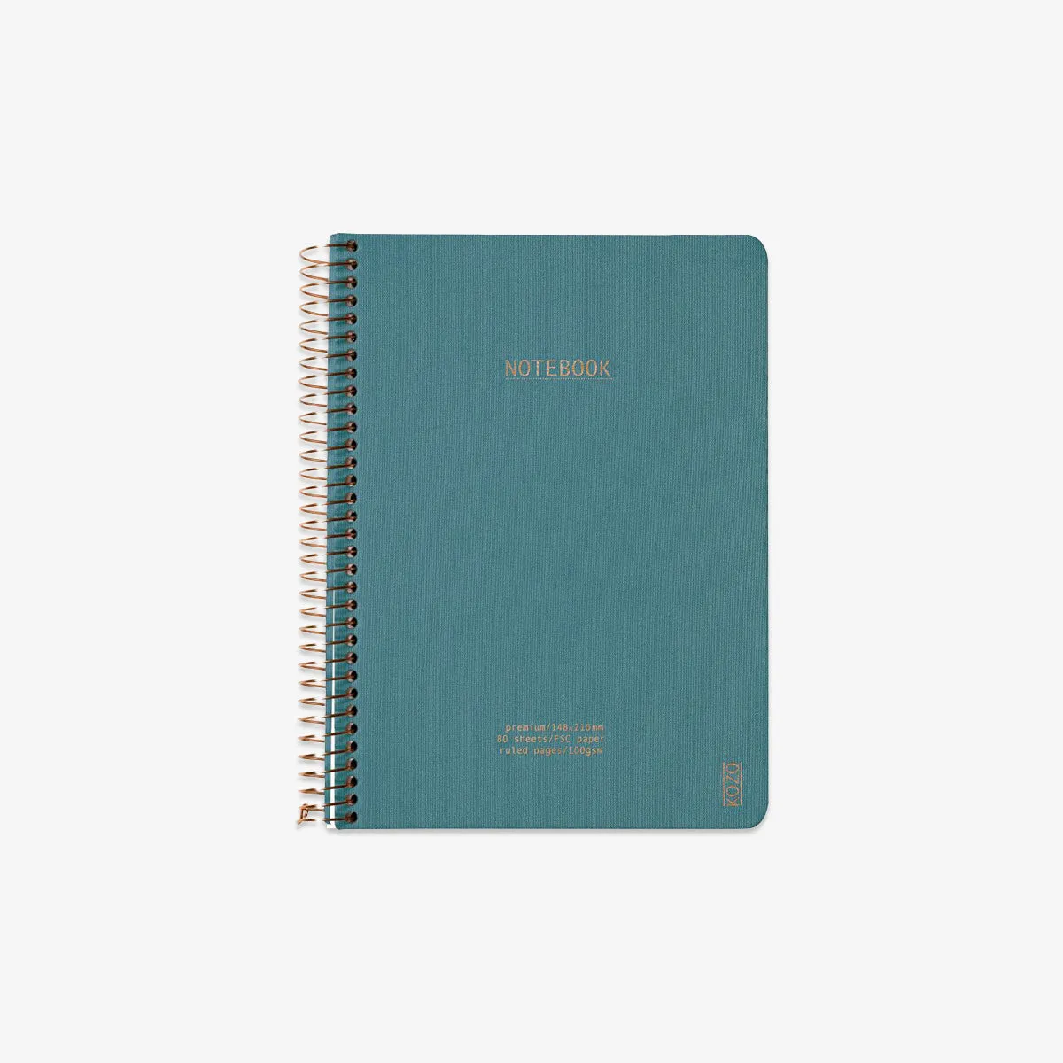 KOZO SPIRAL-BOUND NOTEBOOK A5 // STEEL BLUE