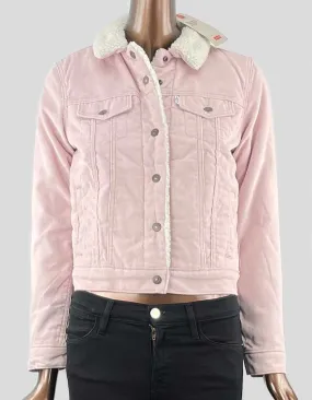 LEVI'S Original Trucker Jacket In Pink Corduroy w/ Tags - X-Small
