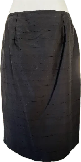 Lili Butler Black Raw Silk Skirt, M