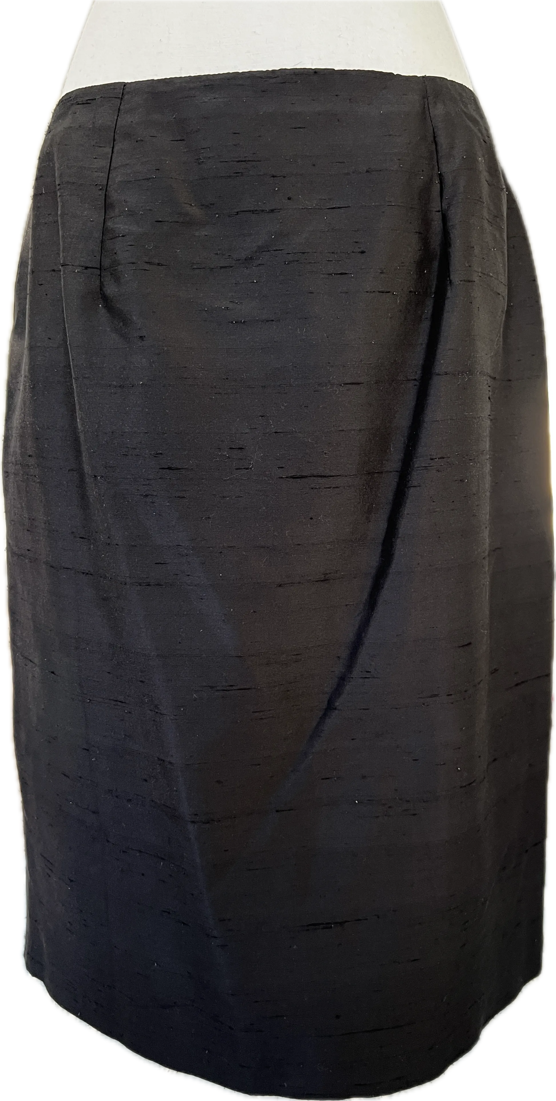 Lili Butler Black Raw Silk Skirt, M