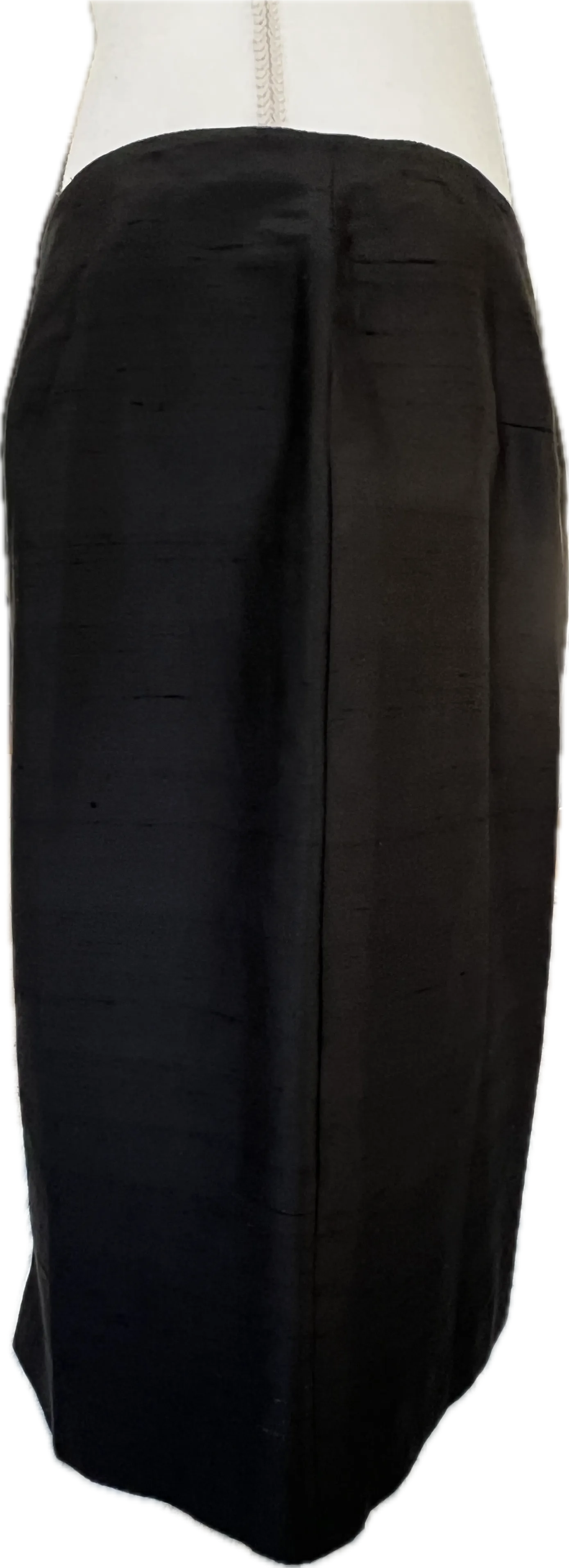 Lili Butler Black Raw Silk Skirt, M