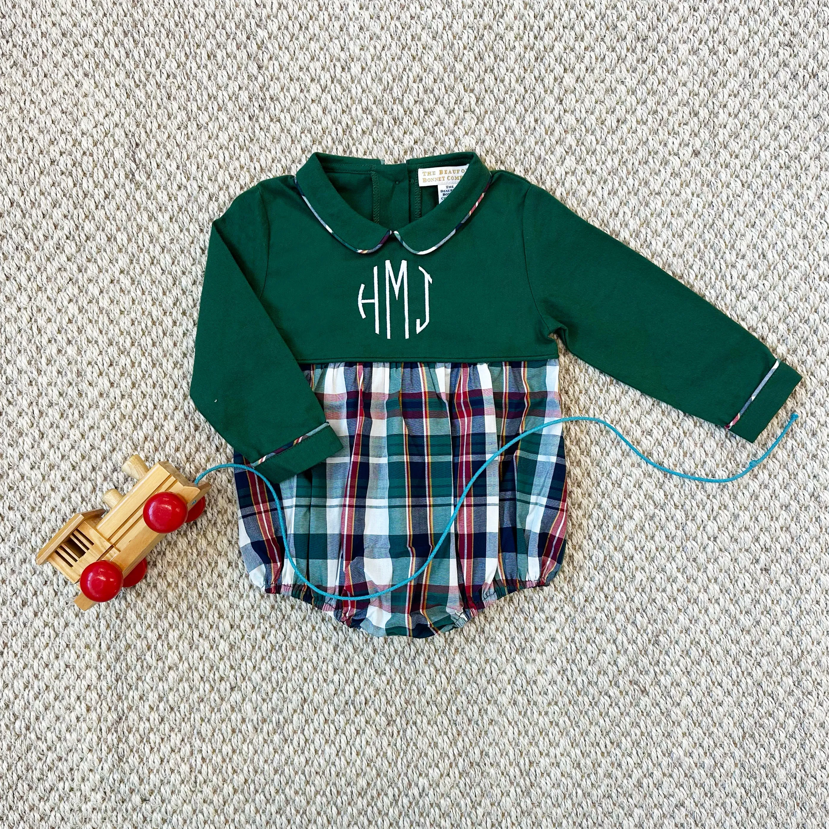 Long Sleeve Bradford Bubble - Grier Green with Field Park Plaid