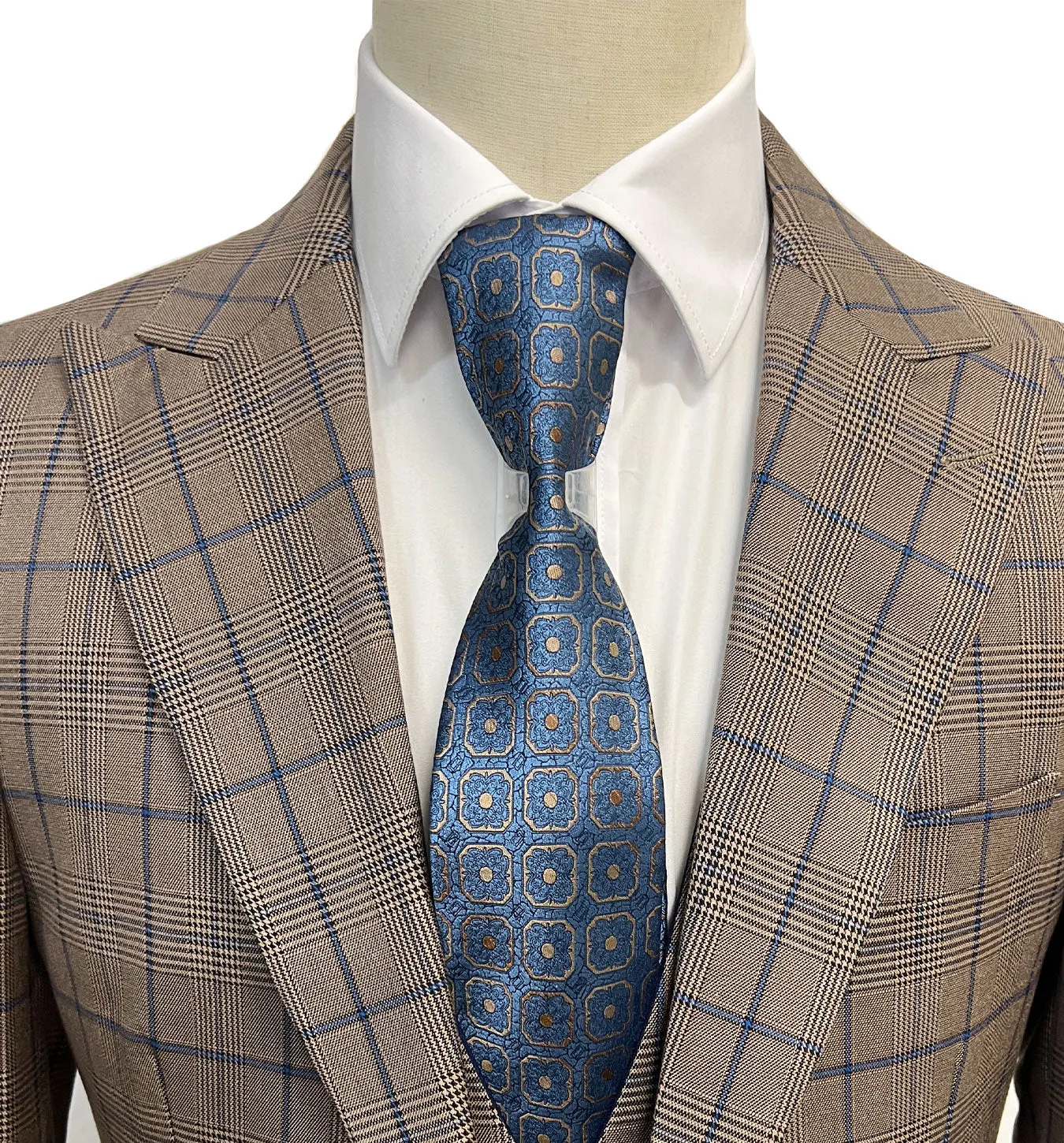 Mazari Bart Revo Modern Fit Suit With Reversible Vest - Tan 2022