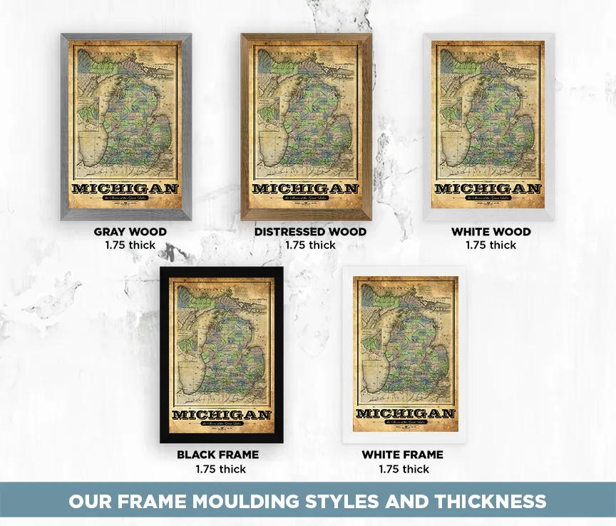 Michigan Vintage Remixed Map