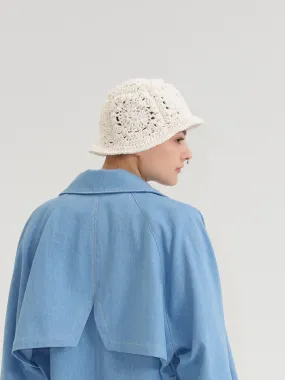MITCH beige crochet bucket hat