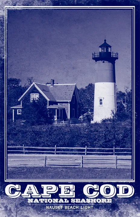 Nauset Light Vintage Travel Poster